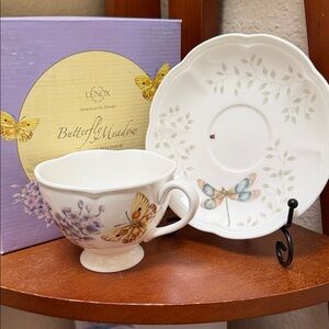 NEW…Lenox…The Butterfly Meadow Cup and Saucer Set… ..